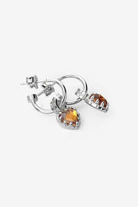 Earrings: Stolen Girlfriends Club Love Anchor Earrings - Silver Orange Citrine