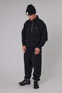 Just Another Fisherman Stamp Coastal 1/4 Zip - Black