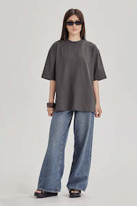 Womens Sale: Commoners Heavy Longline Tee - Graphite