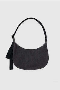 Baggu Medium Denim Crescent Bag - Washed Black