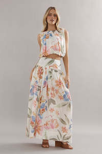 Caitlin Crisp Capri Skirt - Tea Party Floral