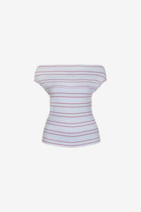 Ruby Emma Knit Top - Baby Blue Red