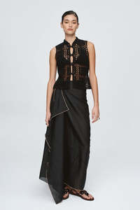 Womens Tops Shirts: Marle Shri Top - Black