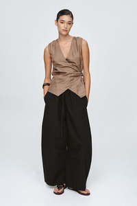 Womens Tops Shirts: Marle Max Vest - Fennel Seed