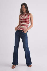 Womens Tops Shirts: Gracious Luna Tank - Ruby Gingham