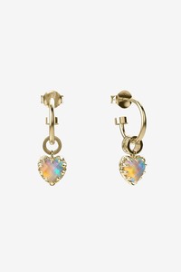 Stolen Girlfriends Club Love Anchor Earrings - 18k Gold/Opal