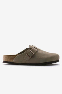 Mens Shoes: Birkenstock Boston SFB Suede - Taupe