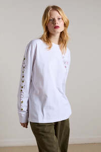 Damson Madder Olive Hotel LS Tee - White