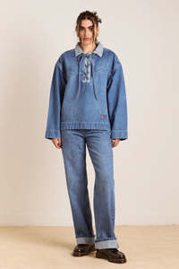 Damson Madder: Damson Madder Scarlette Rugby Shirt - Bayou