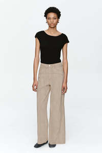 Marle Tie Curve Seam Jean - Chai