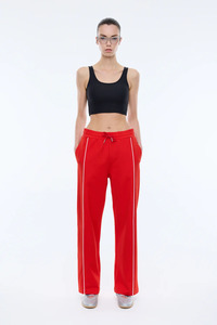 Ena Pelly: Ena Pelly Piper Stripe Pant - Flame Red