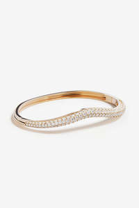 By Charlotte: By Charlotte Crystal Wave 60MM Bangle - 18K Gold