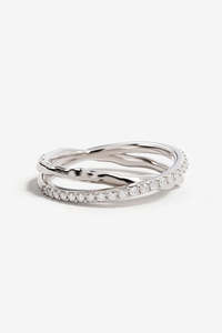 By Charlotte: By Charlotte Entwined Hearts Ring - Silver