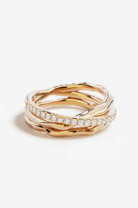By Charlotte: By Charlotte Entwined Hearts Statement Ring - Gold