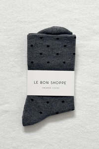 Le Bon Shoppe: Le Bon Shoppe Sneaker Socks - Charcoal Polka Dot