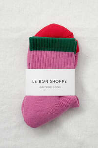 Le Bon Shoppe Color Block Girlfriend Socks - Rose Green