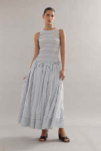 Caitlin Crisp: Caitlin Crisp Celine Dress - French Navy Stripe