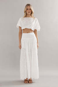 Caitlin Crisp: Caitlin Crisp Capri Skirt - White Broderie