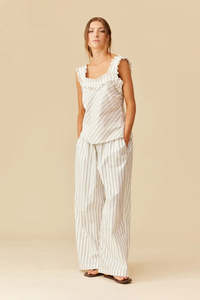 Ruby Passionfruit Top - Navy Cream Stripe