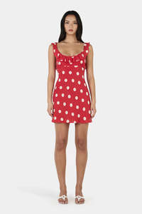 Ownley: Ownley Candy Mini Dress - Red Polka