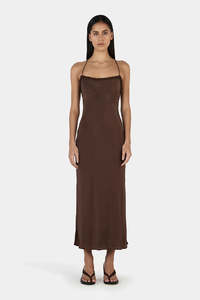 Ownley Samantha Midi Dress - Chocolate