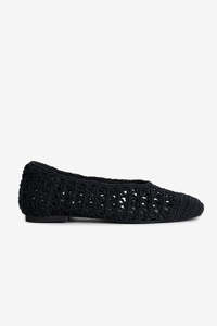 La Tribe Crochet Ballet Flat - Black