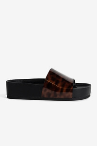 Womens Shoes: La Tribe Platform Slide - Animal