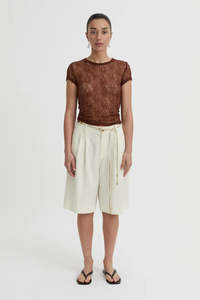 Blanca: Blanca Riven Baby Tee - Brown