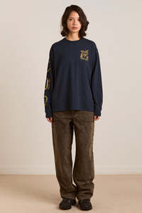 Damson Madder: Damson Madder Rambler LS Tee - Navy