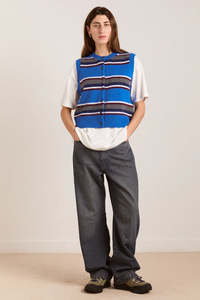 Damson Madder: Damson Madder Sofie Wool Vest - Blue