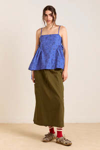 Damson Madder: Damson Madder Cressida Cami - Blue Paisley