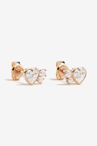 By Charlotte: By Charlotte Dream Lover Heart Stud Earrings - Gold