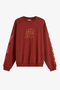 Womens Sweats Hoodies: Damson Madder Sundried Sweatshirt - Brick