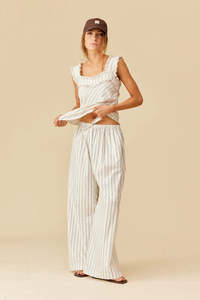 Sale: Ruby Keanu Pant - Navy Cream Stripe