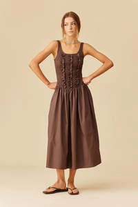 Ruby Ribbon Midi Dress - Donkey