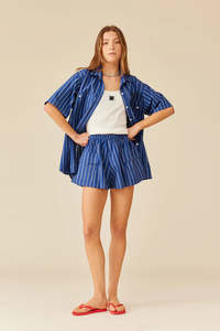 Ruby Beri Shirt - Midnight Blue Stripe