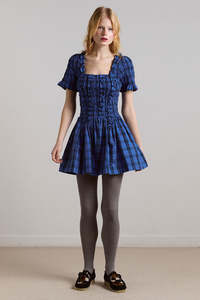 Damson Madder: Damson Madder Raphaela Mini Dress - Tartan