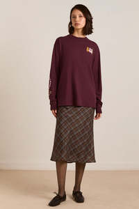 Damson Madder Paper Cut Gals LS Tee - Fig