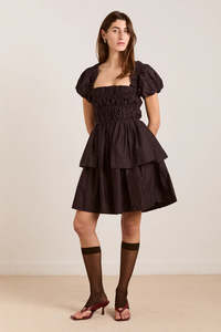 Damson Madder: Damson Madder Lyza Mini Dress - Black