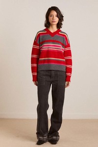 Damson Madder: Damson Madder Rene Merino Jumper - Pink/Red