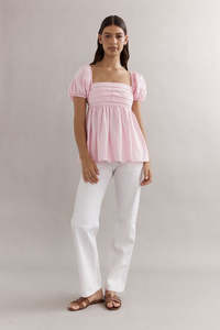 Caitlin Crisp Piper Bodice - Pink Seersucker