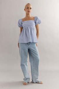 Caitlin Crisp Piper Bodice - Blue Gingham