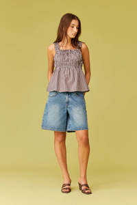 Ruby: Ruby Trulli Top - Brown Stripe