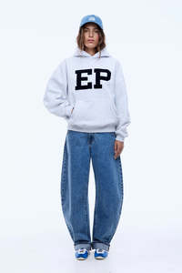 Womens Sweats Hoodies: Ena Pelly EP Hoodie - White Marle
