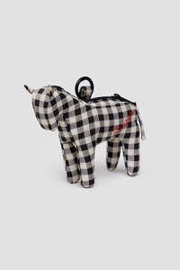 Womens Bags: Baggu Horse Charm - Black White Gingham