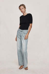 All Denim: Marle Wide Leg Jean - Faded Blue