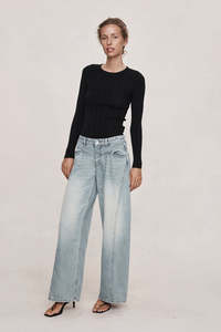 All Denim: Marle Cross Stitch Jean - Faded Blue