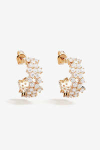 By Charlotte Crystal Dust Hoops - Gold