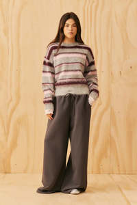 Ruby Velma Sweater - Grey Marle Pink