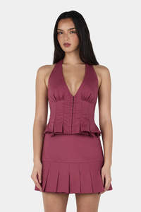 Womens Tops Shirts: Ownley Jorja Corset - Raspberry